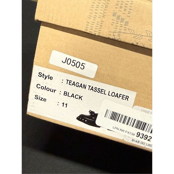 New Free People Black Teagan Tassel Platform Lug Sole Loafers 11 - Picture 6 of 6